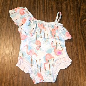 Ruffle Butts Flamingo Swimsuit 3-6 months